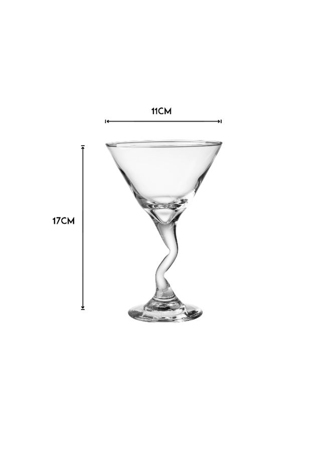 LIBBEY 🍏 Libbey Twisted Design Glass Cocktail Set – 12 Elegant Glasses | Diameter 11 cm – Height 17 cm - Image 4